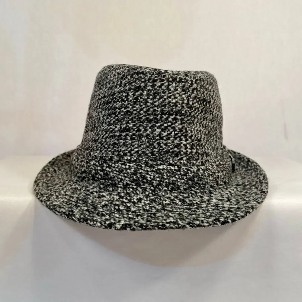 GRAY TWEED FEDORA POLY BLEND SIZE 6-12 MONTHS